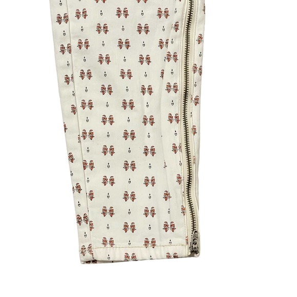 Pilcro & The Letterpress Anthropologie Skinny Ankle Jeans 27 White Flowers 29X27 - Picture 4 of 10